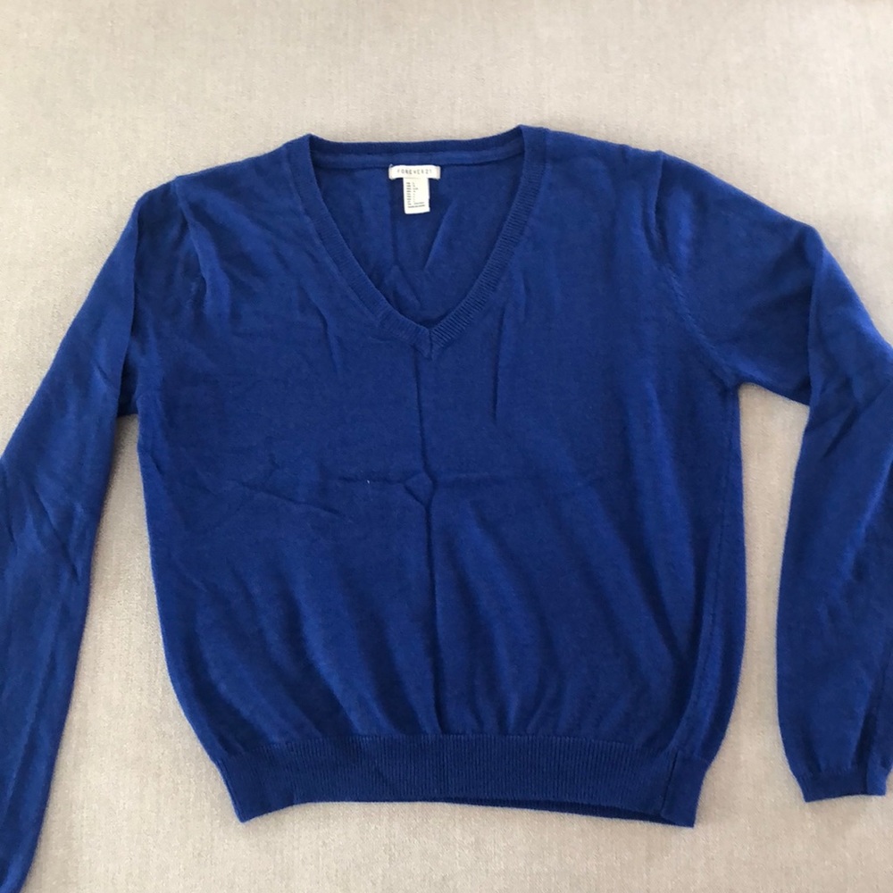 Blue v-neck sweater